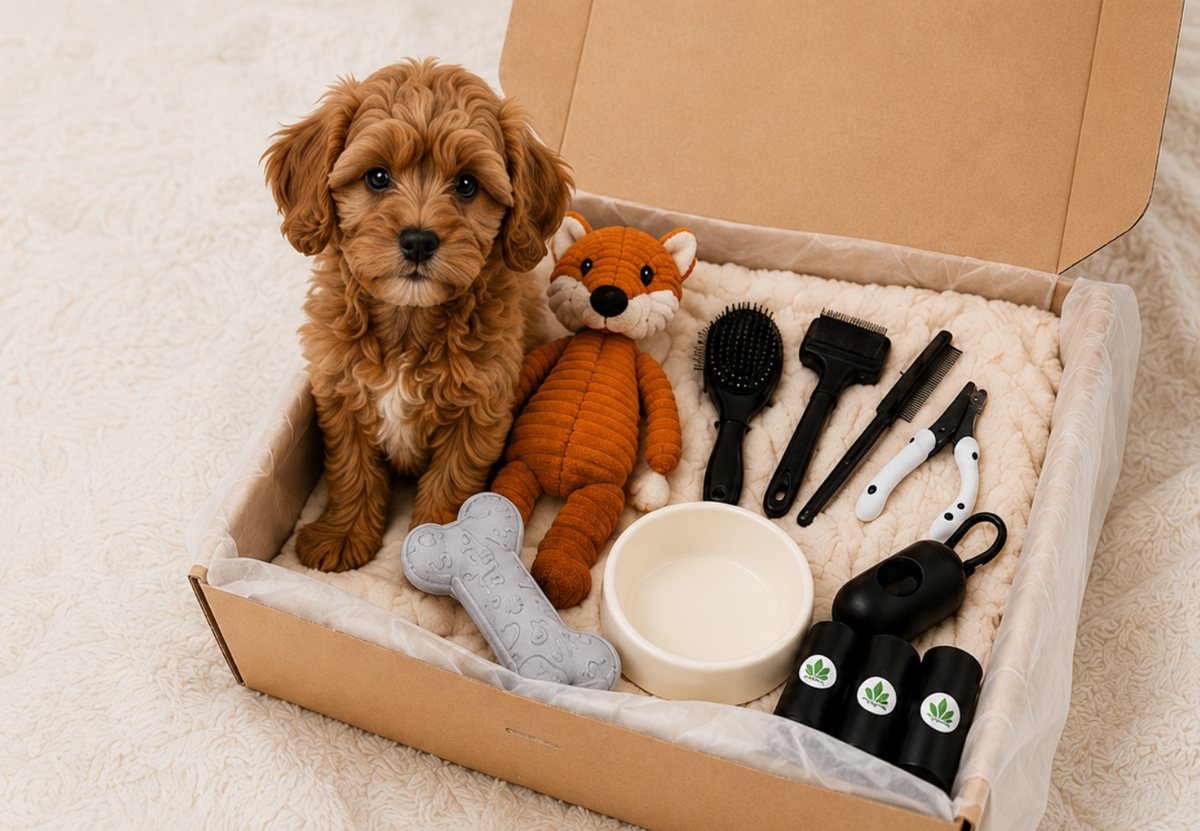 Everything your puppy needs, in one beautiful box.